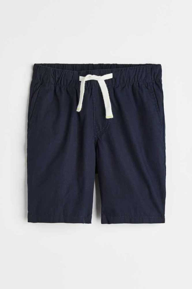 H&M Baumwoll Poplin Kurze Hose Kinder Navy Blau | 6082-MIYDG