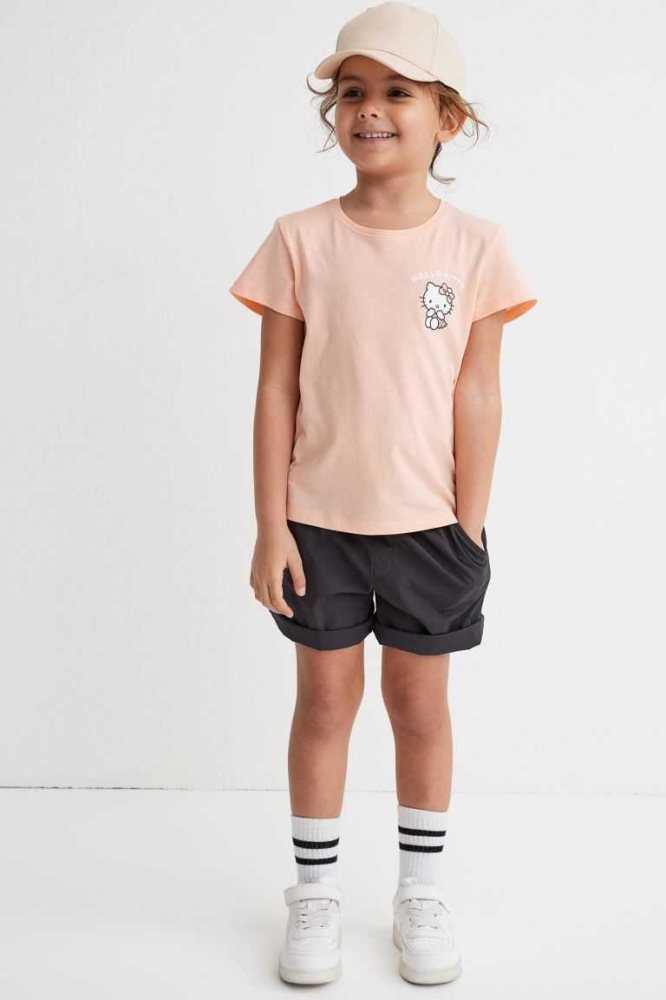 H&M Baumwoll Poplin Kurze Hose Kinder Rosa | 4936-JMRBF