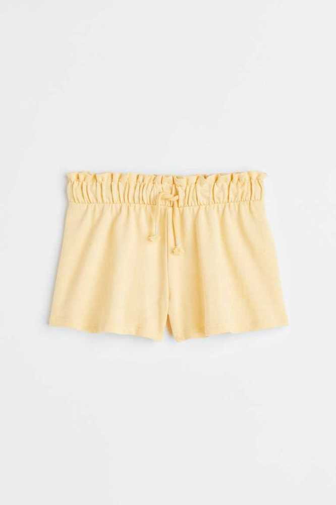 H&M Baumwoll Pull-on Kurze Hose Kinder Hellgelb | 1307-NTJSC