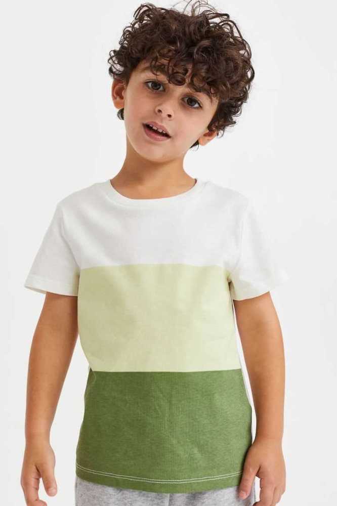 H&M Baumwoll T-shirt Jersey Kinder Grün | 5360-JXYSV