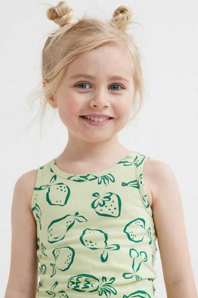 H&M Baumwoll Tank Top Jersey Kinder Gelb | 2946-BXMOG