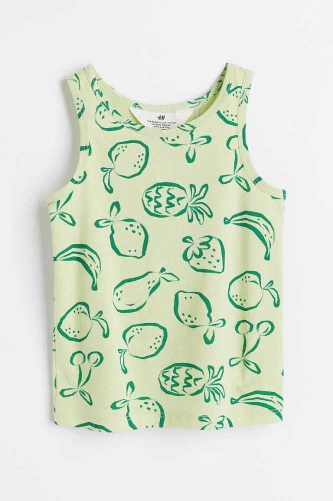 H&M Baumwoll Tank Top Jersey Kinder Gelb | 2946-BXMOG