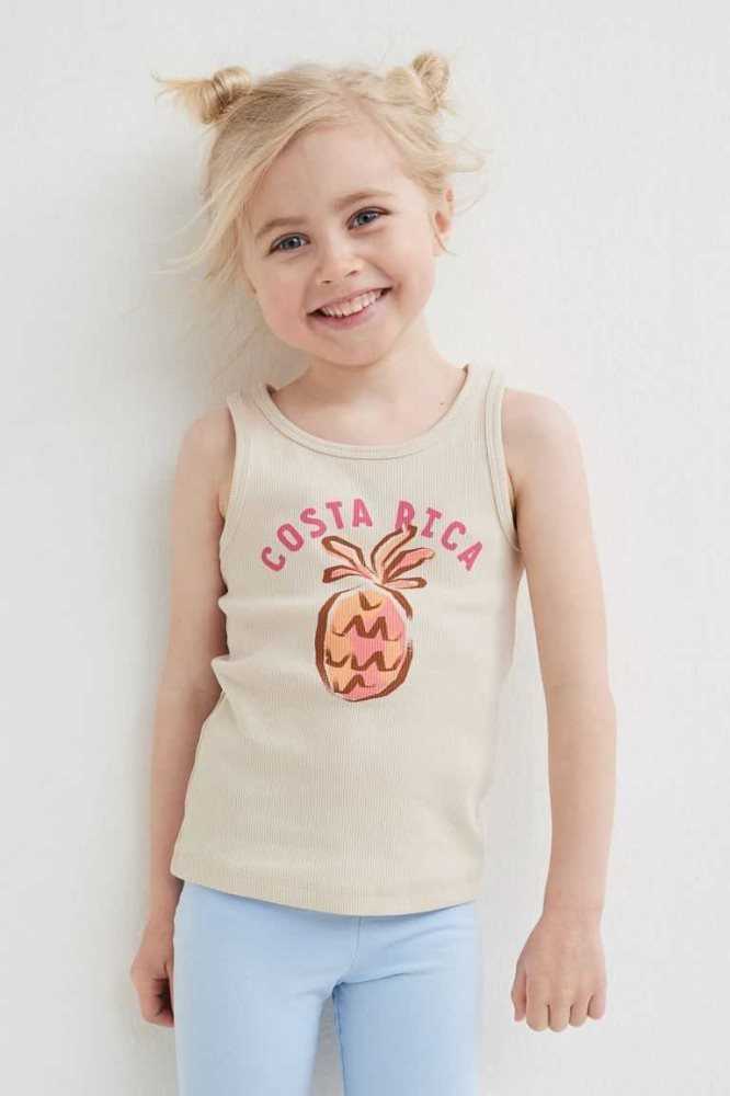 H&M Baumwoll Tank Top Jersey Kinder Gelb | 2946-BXMOG