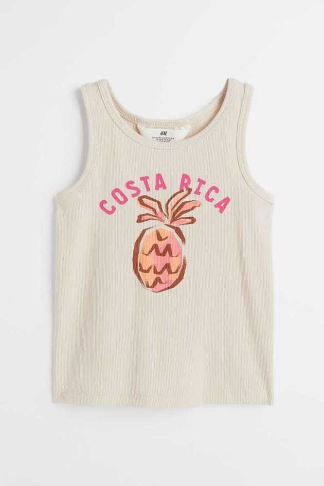 H&M Baumwoll Tank Top Jersey Kinder Hellgrün | 1398-XAGSU