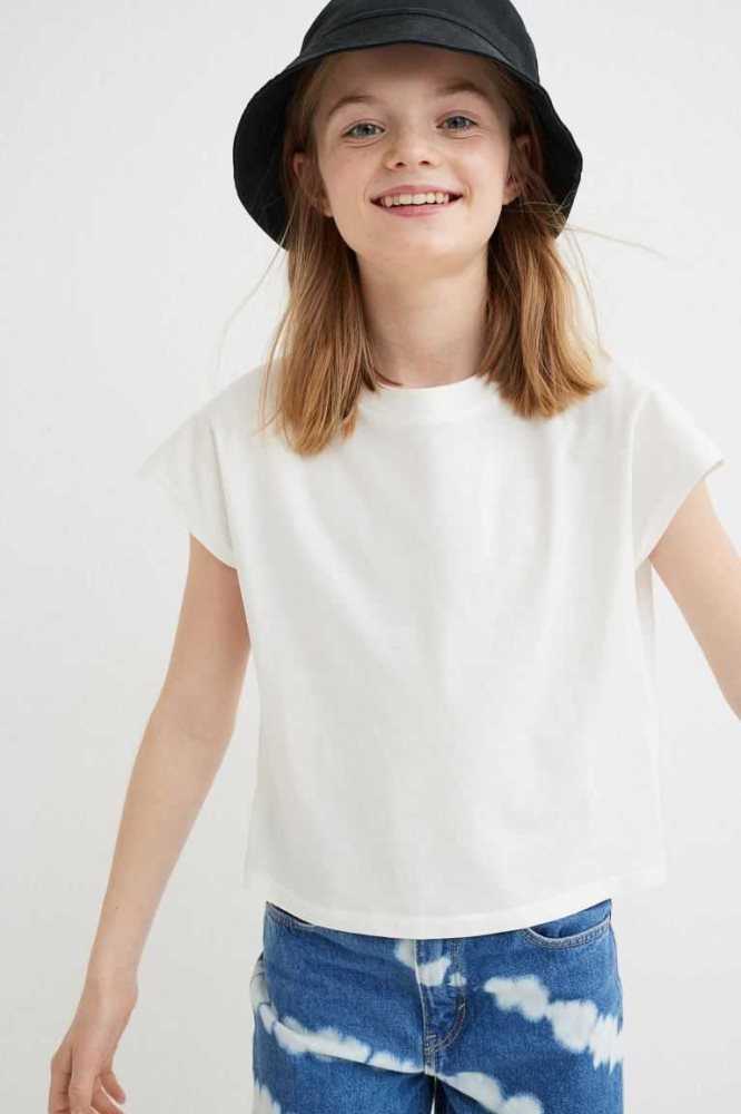 H&M Baumwoll Top Jersey Kinder Hellrosa | 7625-DBNKT