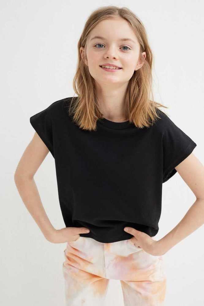 H&M Baumwoll Top Jersey Kinder Hellrosa | 7625-DBNKT