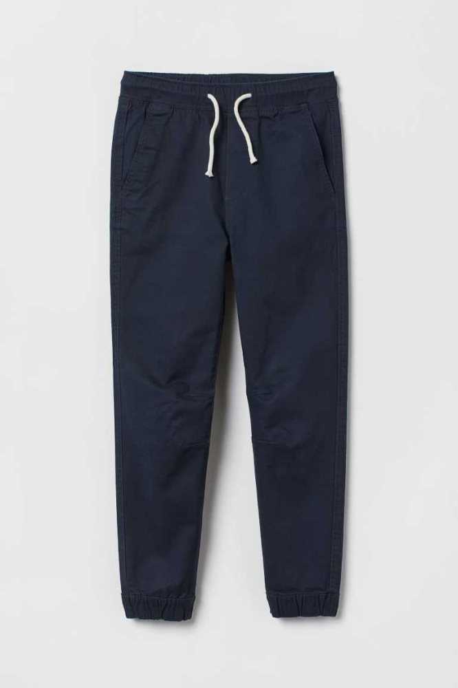 H&M Baumwoll Twill Jogginghose Kinder Dunkelblau | 4958-DAEWI