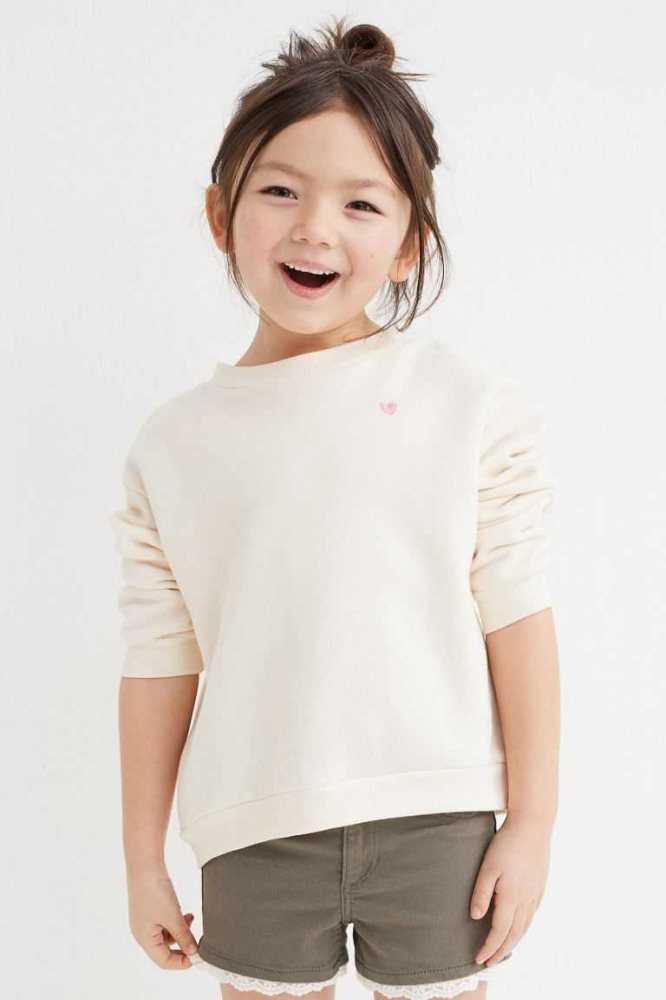 H&M Baumwoll Twill Kurze Hose Kinder Beige | 0931-UOLMW