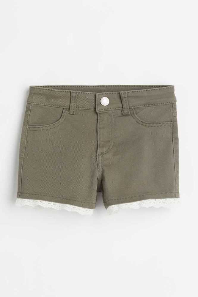 H&M Baumwoll Twill Kurze Hose Kinder Hellrosa | 0647-IRMFY