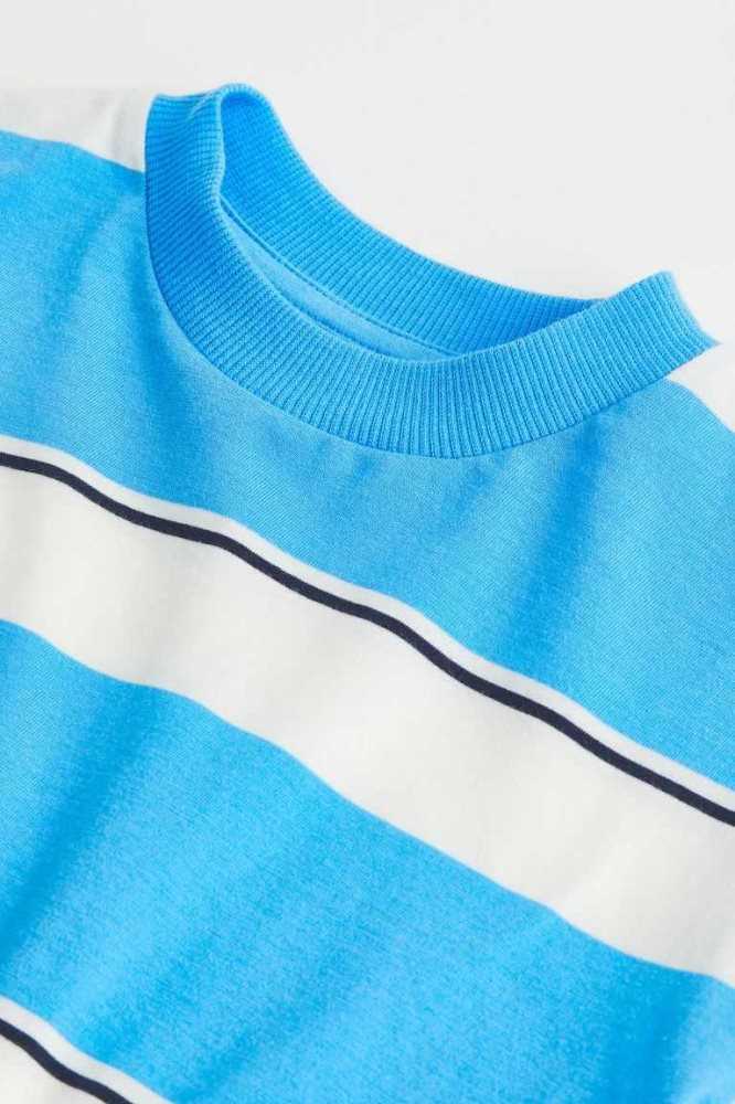 H&M Baumwoll shirt Jersey Kinder Blau | 3182-QLCIM