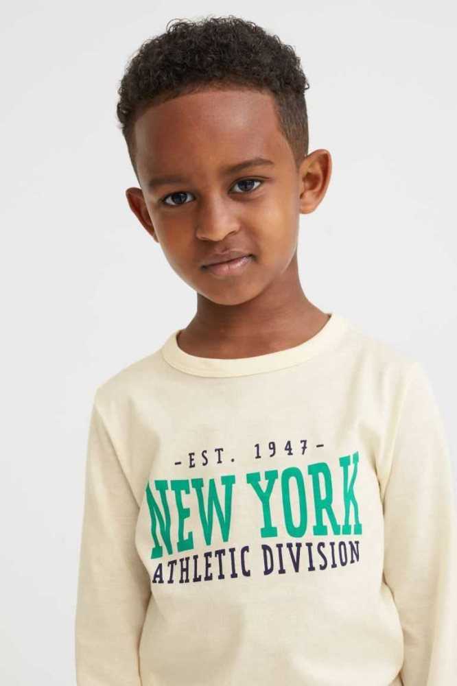 H&M Baumwoll shirt Jersey Kinder Dunkelbeige | 5823-PEDHU