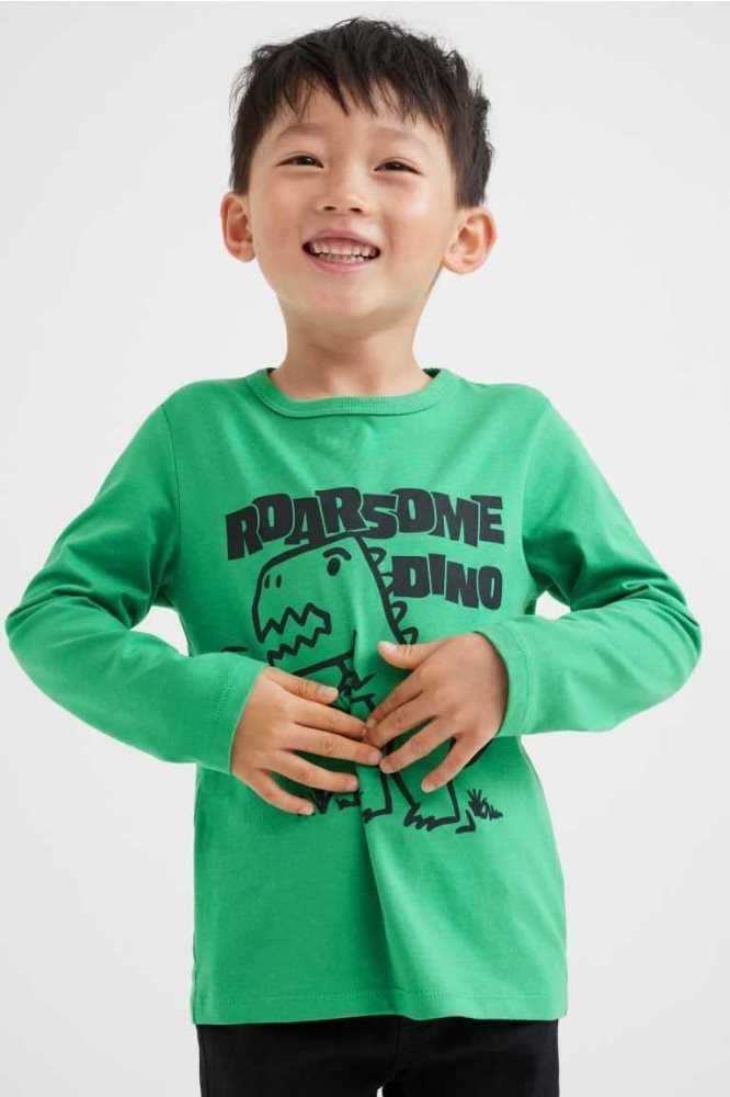 H&M Baumwoll shirt Jersey Kinder Gelb | 9581-RSDEN