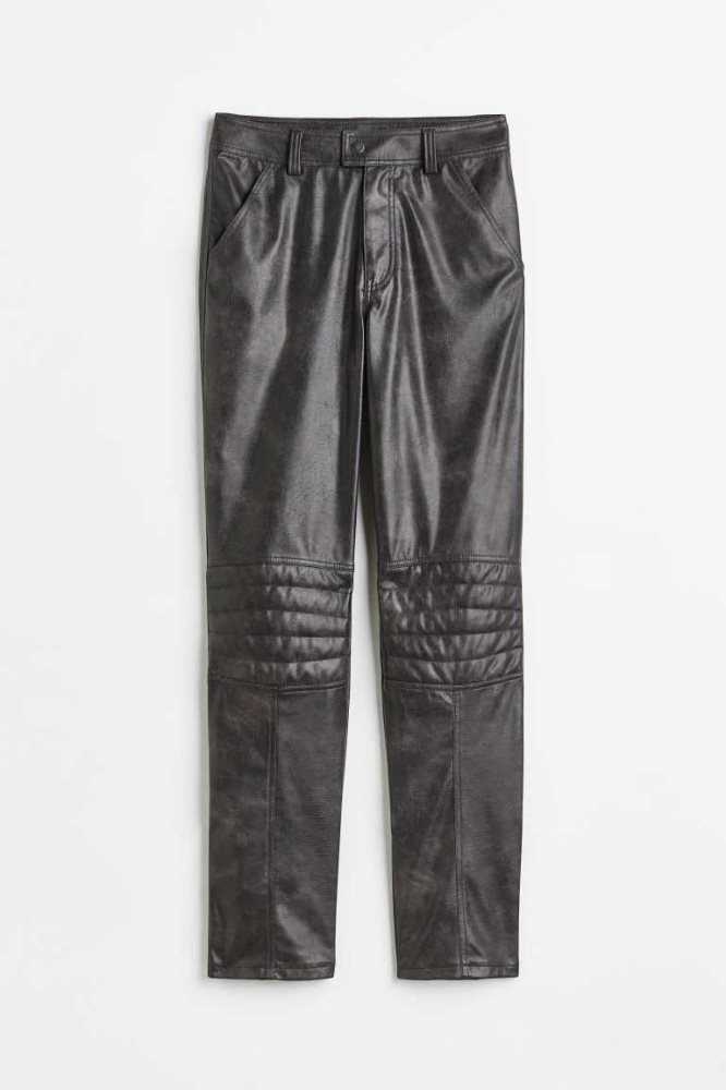 H&M Biker trousers Hose Damen Schwarz | 5329-RETYH