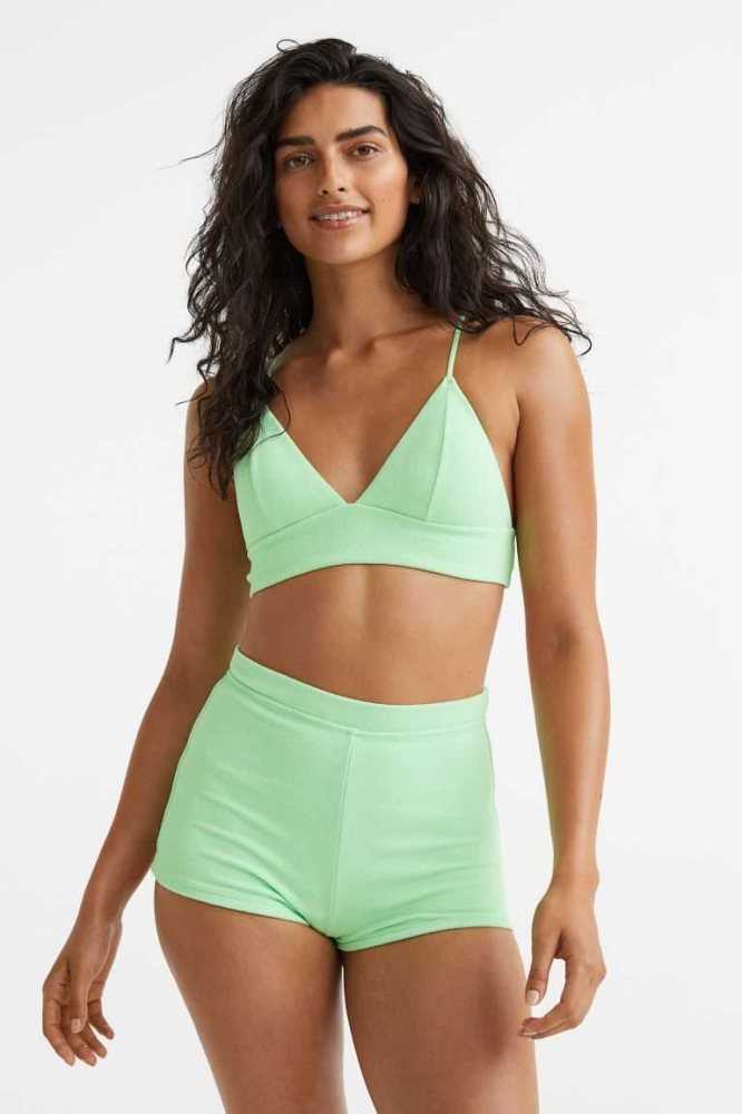 H&M Bikini Bottoms Strandkleidung Damen Grün | 0716-AQNJB