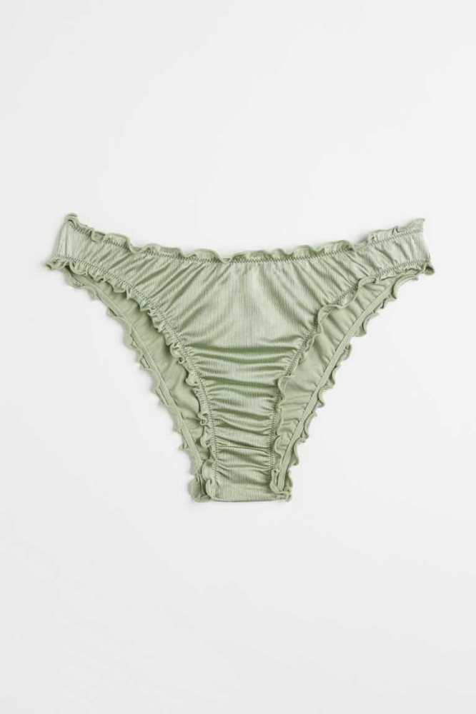 H&M Bikini Bottoms Strandkleidung Damen Grün | 6832-XFCJE