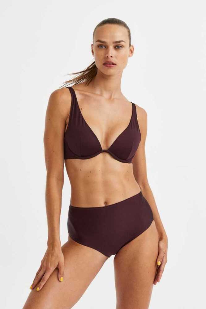 H&M Bikini Bottoms Strandkleidung Damen Dunkelrot | 9578-XJGZM