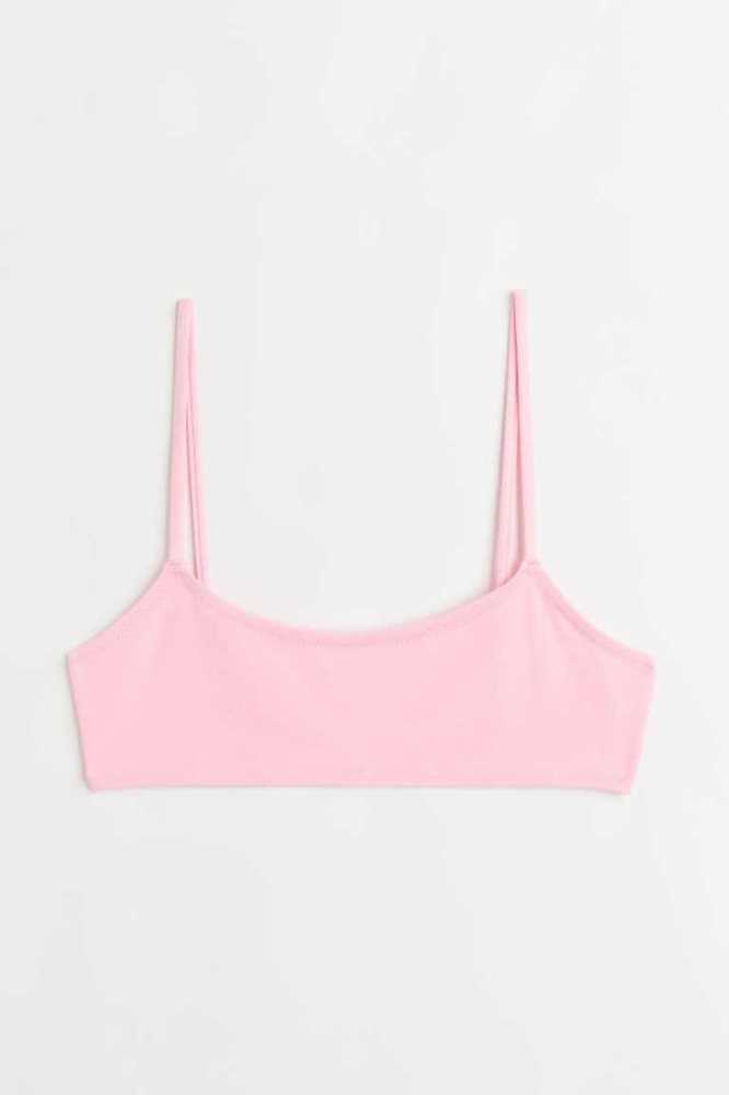 H&M Bikini Top Strandkleidung Damen Grün Weiß | 5039-OKNZP