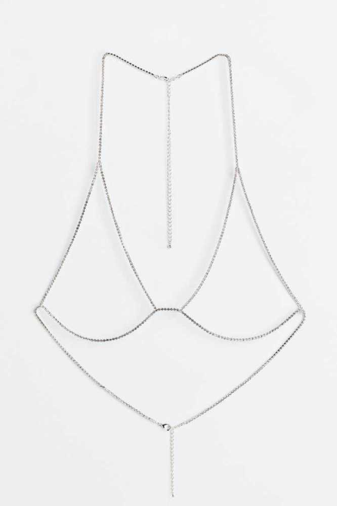 H&M Body JewelryRhinestones Ausrüstungen Damen Silber | 6197-RNOUS