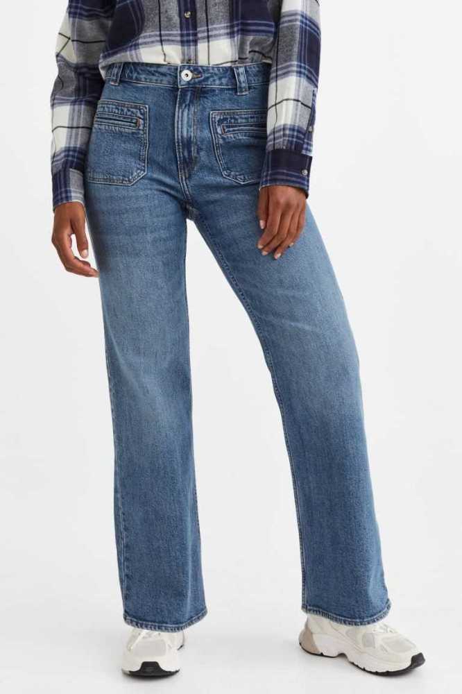 H&M Bootcut Regular Jeans Damen Blau | 6195-EZWJC