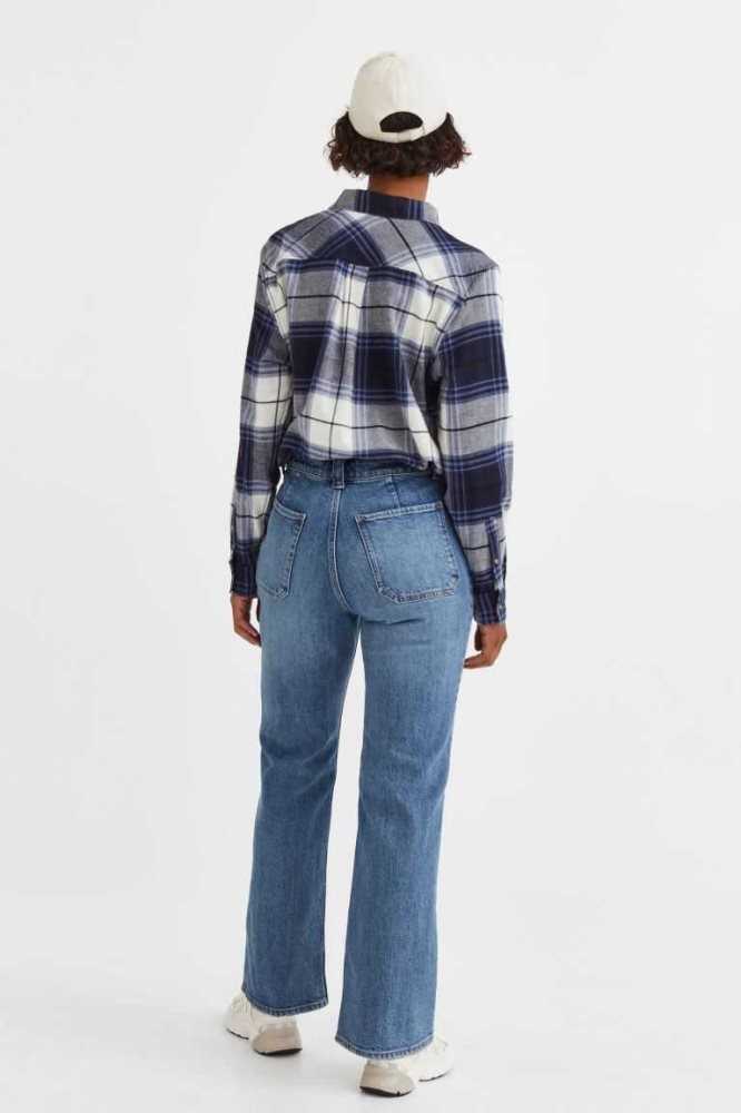 H&M Bootcut Regular Jeans Damen Blau | 6195-EZWJC