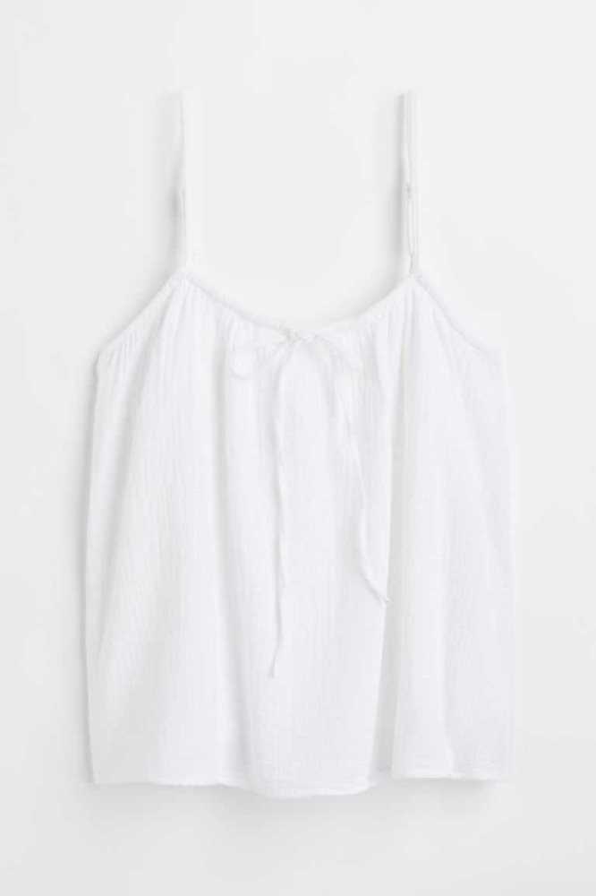 H&M Bow-detail Camisole Oberteile Damen Schwarz | 0638-DVSFC