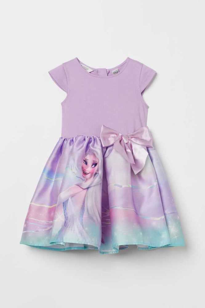 H&M Bow-detail Kurzes Kleid Kinder Helltürkis | 6412-GPTIV