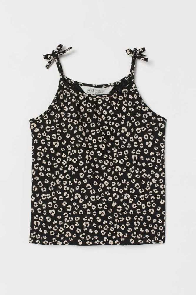 H&M Bow-detail Tank Top Jersey Kinder Hellblau | 0136-WFVBU