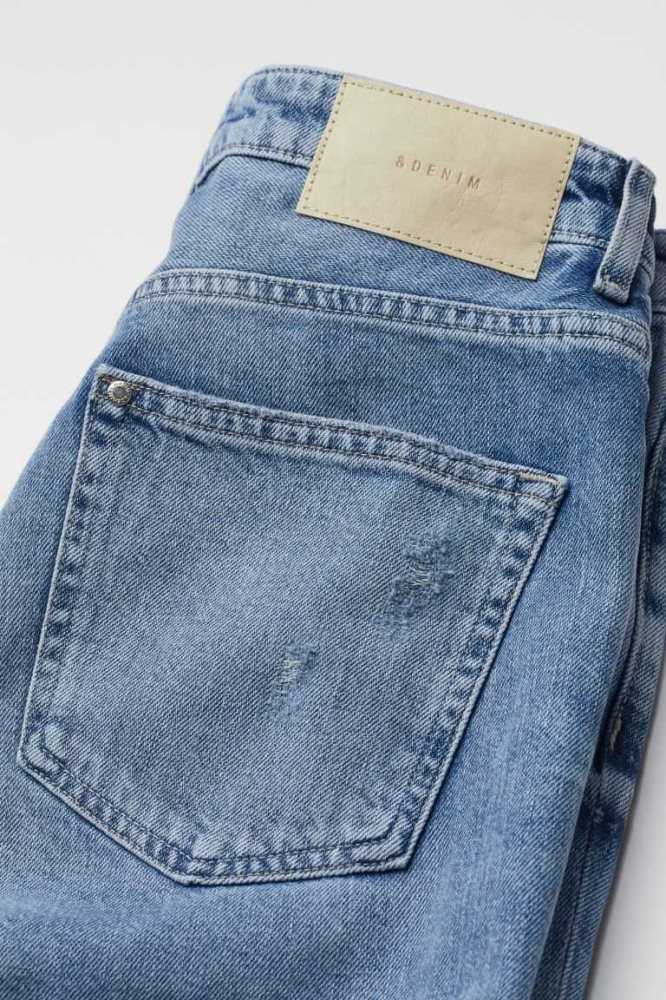 H&M Boyfriend Low Regular Jeans Damen Blau | 0158-WLHET