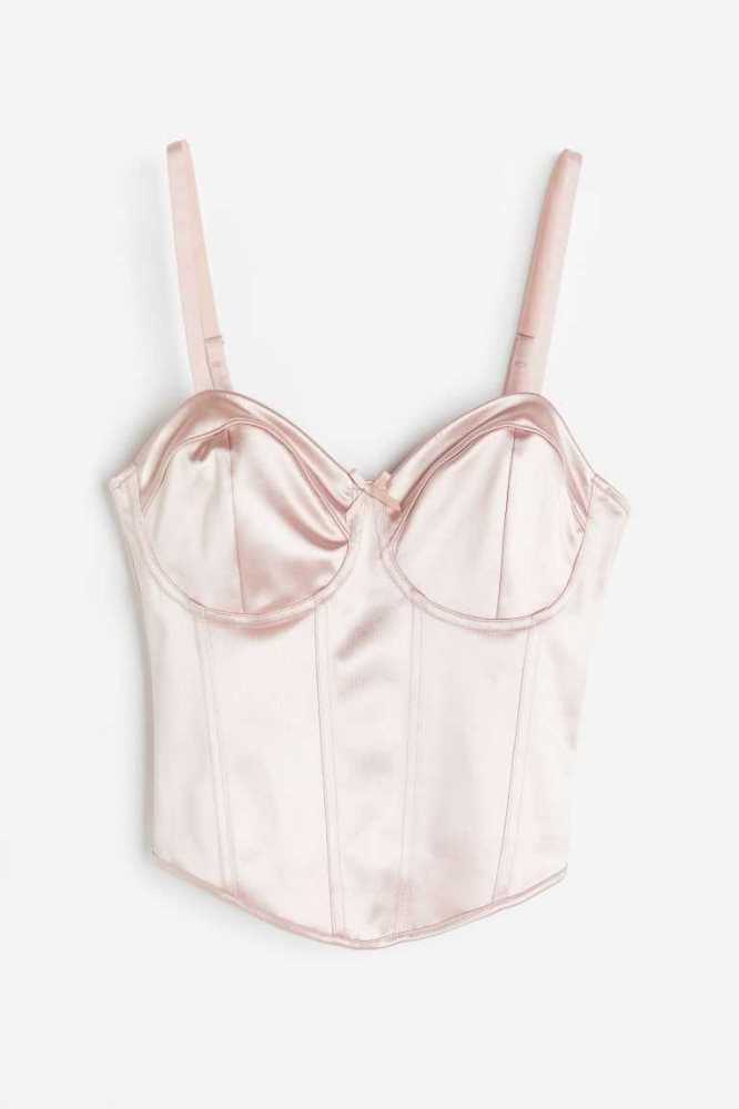 H&M Bustier Top Unterwäsche Damen Hellrosa | 1265-KYMTH