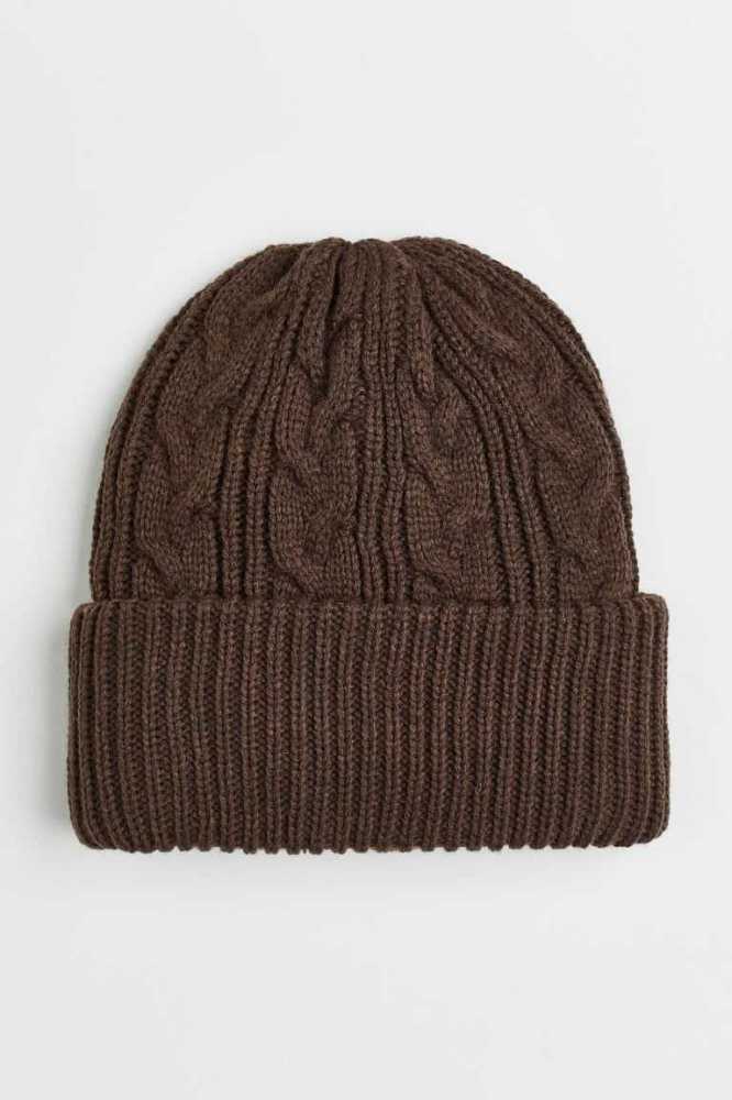 H&M Cable-knit Hüte Herren Dunkelbraun | 7093-BXFNO