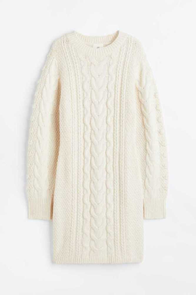 H&M Cable-knit Kleider Damen Weiß | 4635-YFSHP