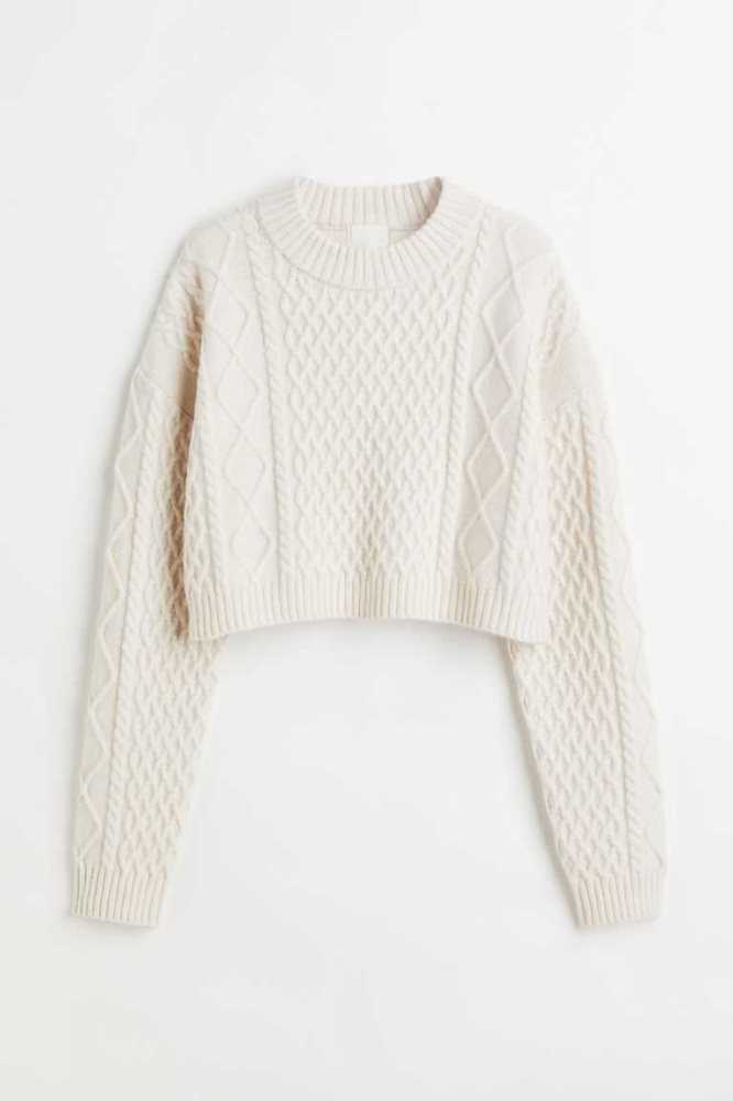 H&M Cable-knit Pullover Damen Grau | 9514-JQTDB