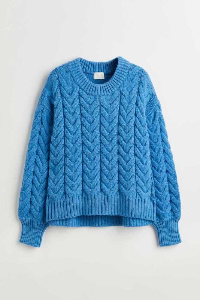 H&M Cable-knit Pullover Damen Rosa | 9137-TQJLM