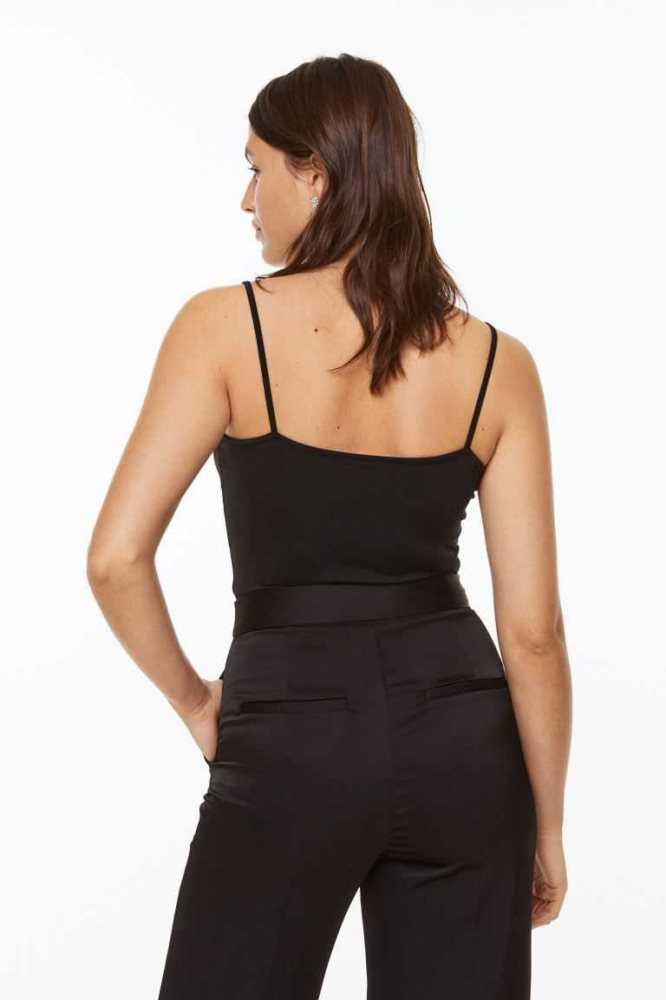 H&M Camisole Oberteile Damen Schwarz | 1974-SBKPH