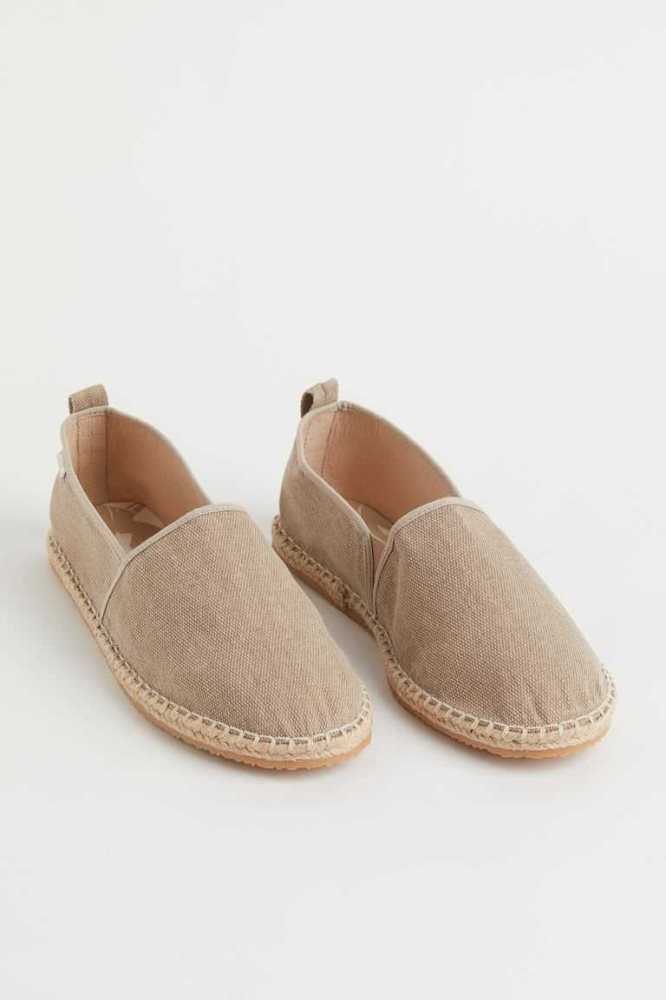 H&M Canvas Espadrilles Espadrilles Herren Dunkelgrau Braun | 2538-RAHPF