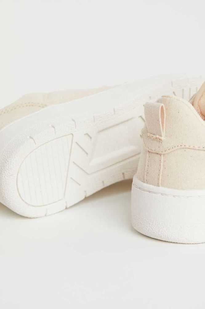 H&M Canvas Sneakers Damen Hellbeige | 1608-CORFZ