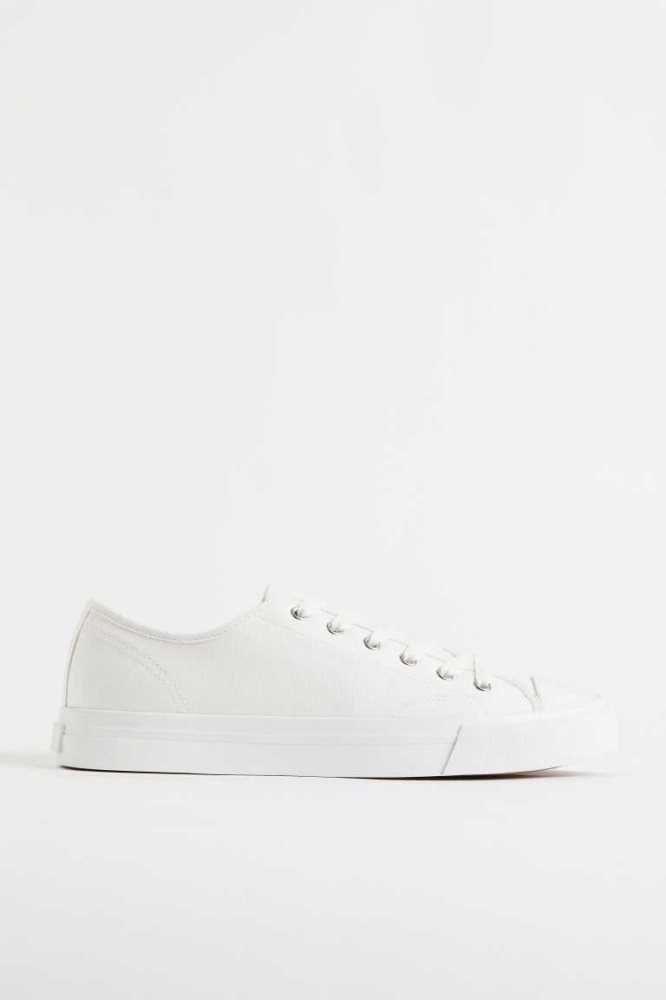 H&M Canvas Sneakers Herren Khaki Grün | 8435-PWNDH