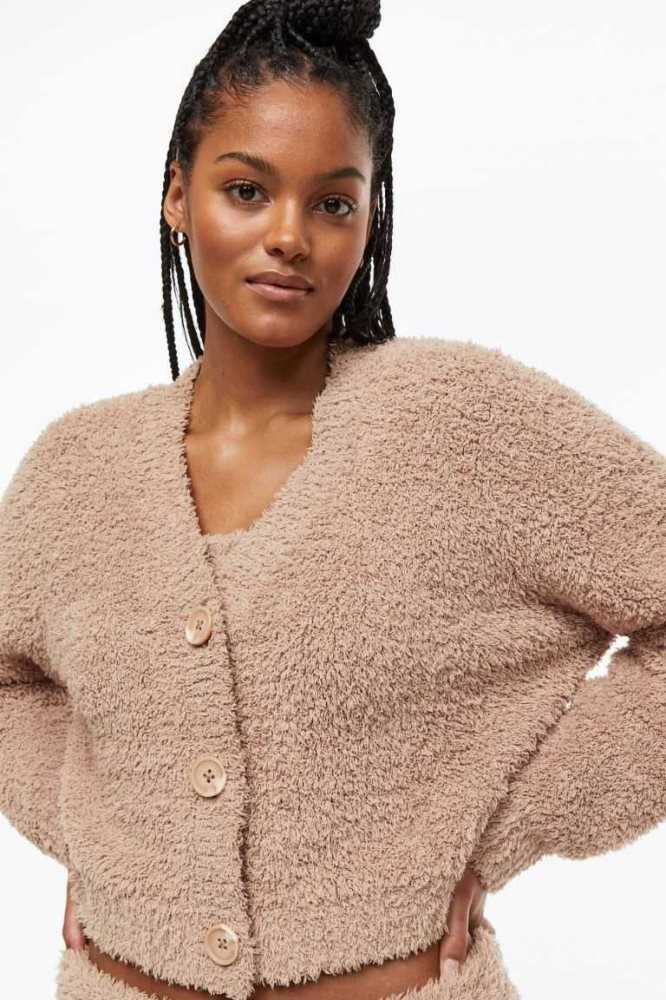 H&M Cardigan Pullover Damen Beige | 0319-FPIMT