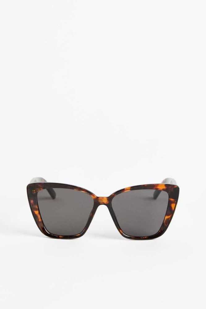 H&M Cat Eye Sonnenbrille Damen Braun | 0327-GNTZF