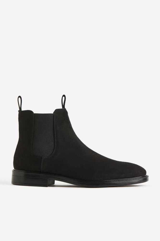 H&M Chelsea Stiefel Herren Schwarz | 1809-KEQIR