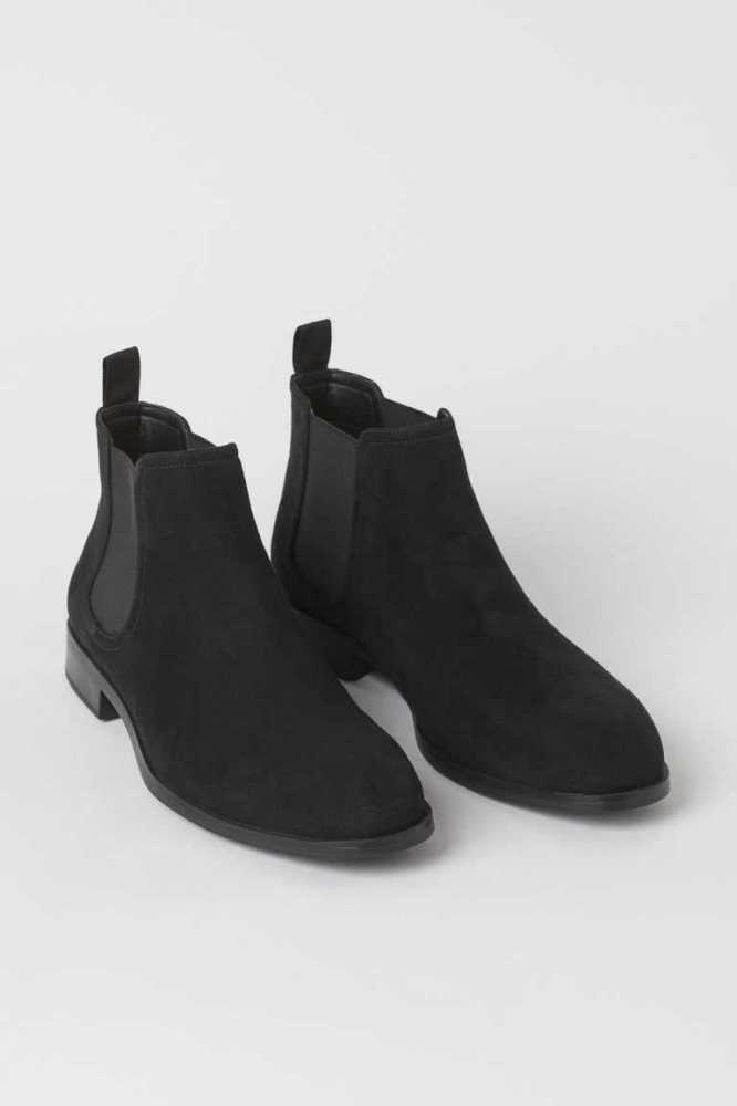 H&M Chelsea Stiefel Herren Schwarz | 3051-NROIJ