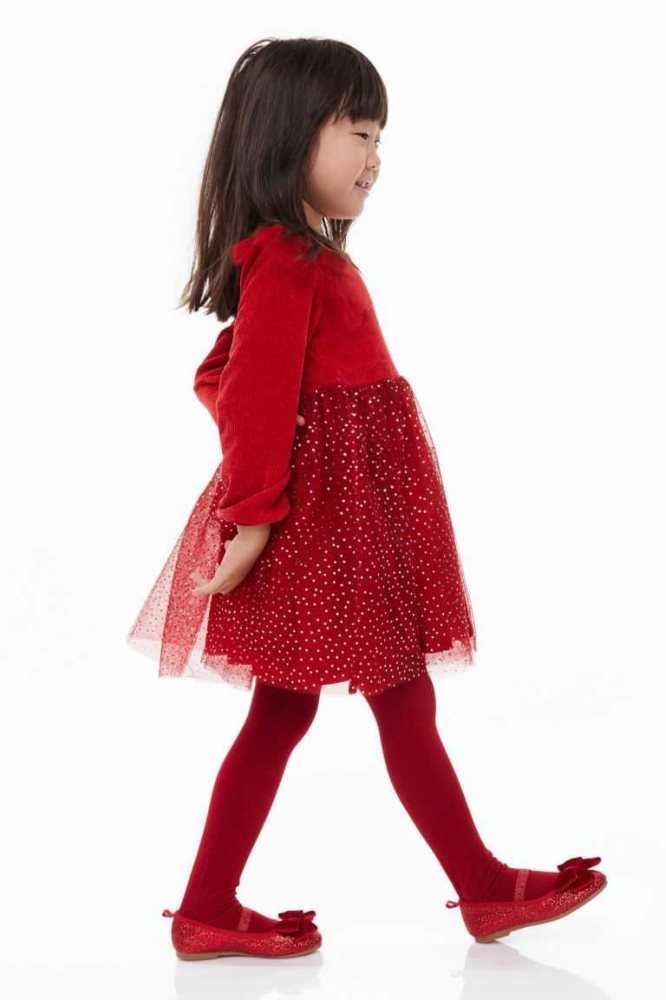 H&M Chenille and Tulle Kurzes Kleid Kinder Helllila | 5946-XTEWV