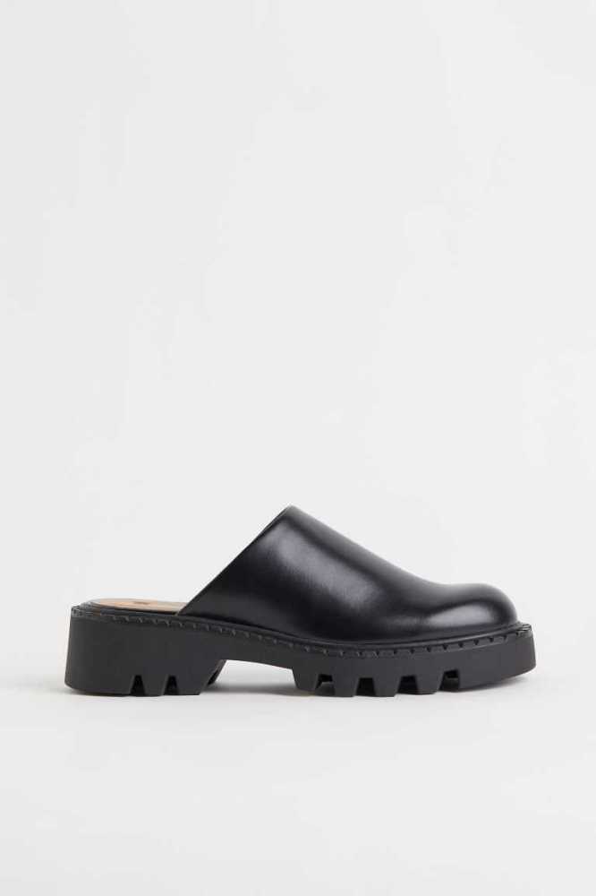 H&M Chunky Mule Loafers Damen Schwarz | 8502-XRBYF