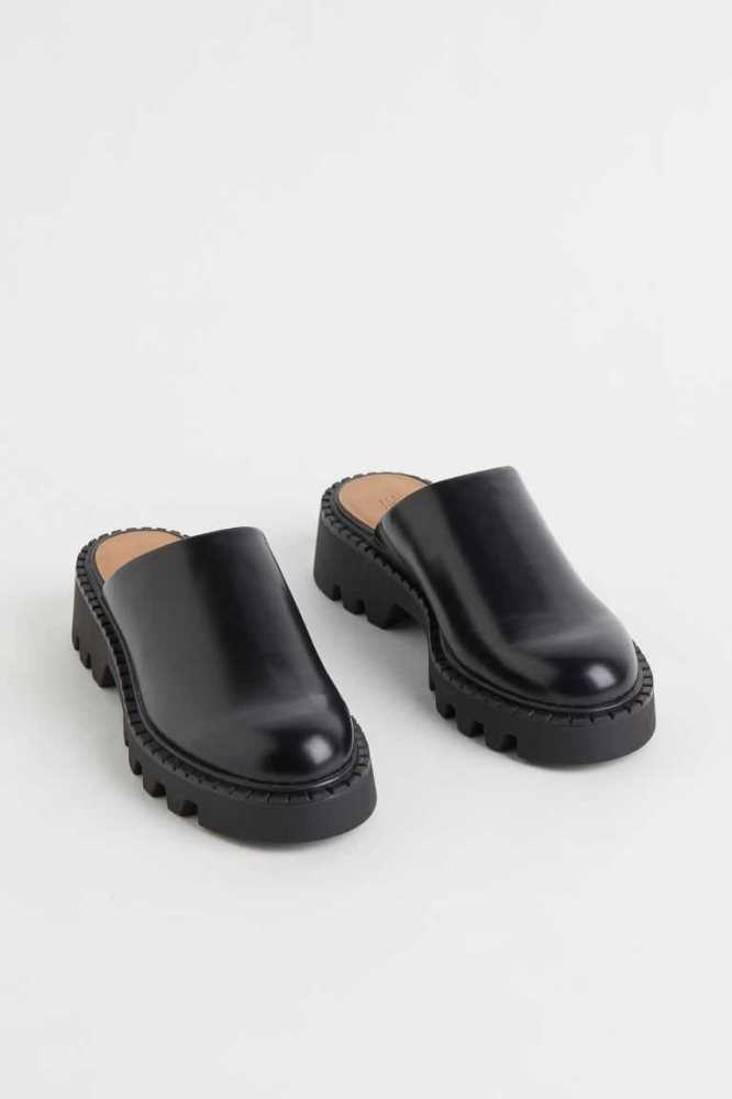 H&M Chunky Mule Loafers Damen Schwarz | 8502-XRBYF