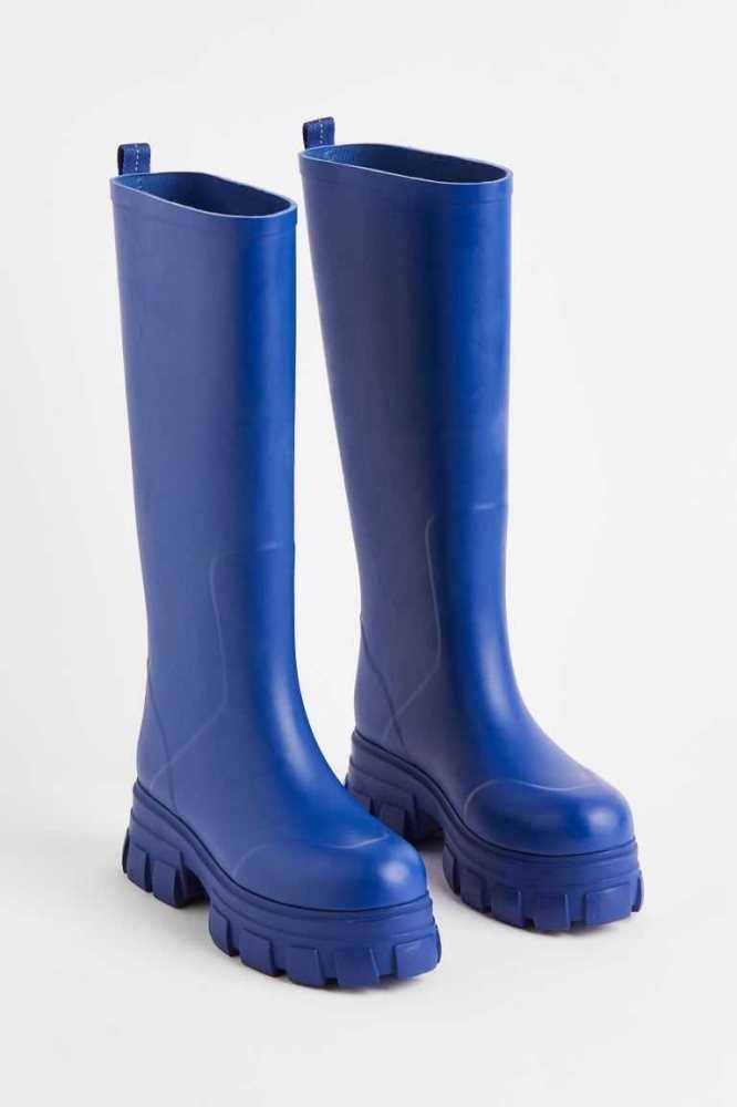 H&M Chunky Rubber Stiefel Damen Hellblau | 3015-SQYFT