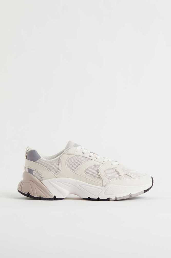 H&M Chunky Sneakers Damen Weiß Dunkelrot | 8903-DRXOK