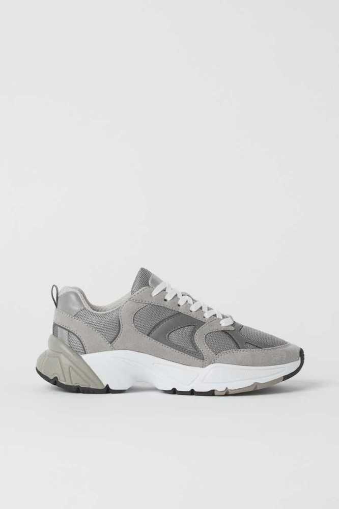 H&M Chunky Sneakers Damen Weiß Dunkelrot | 8903-DRXOK