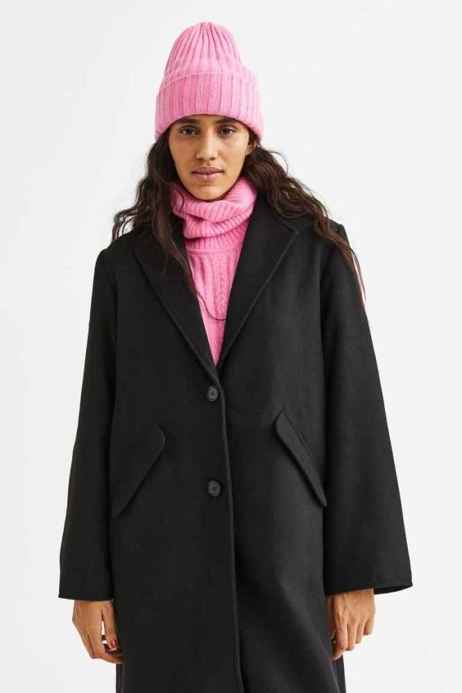 H&M Coat Jacke Damen Schwarz | 4196-DXHIL