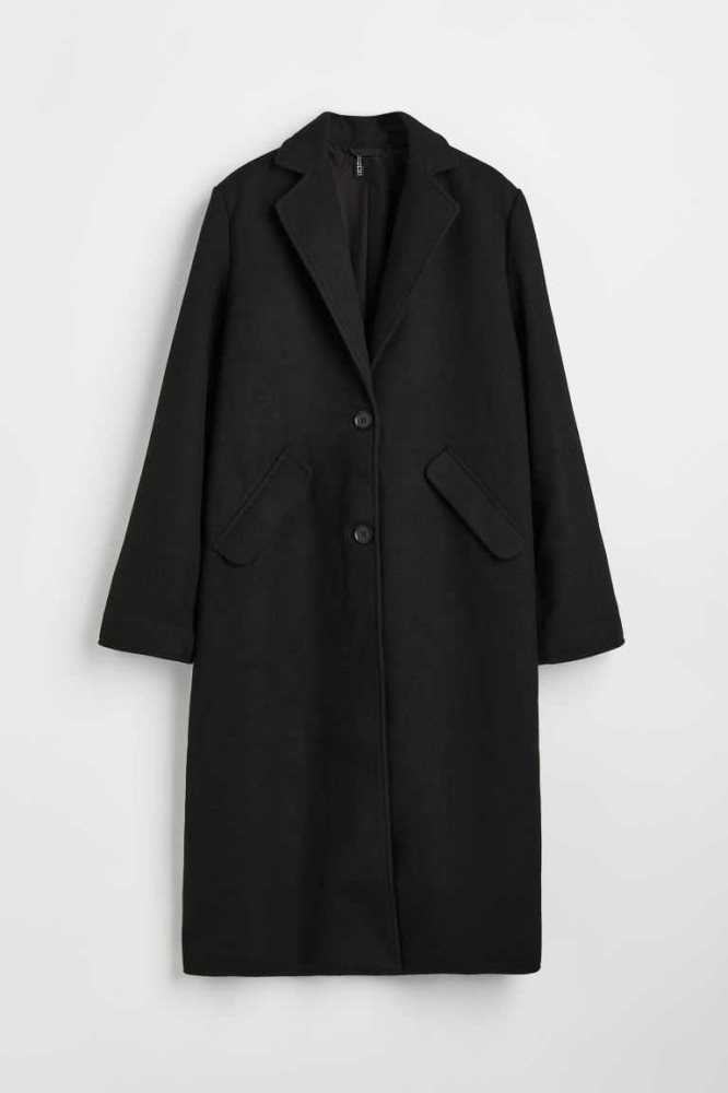 H&M Coat Jacke Damen Schwarz | 4196-DXHIL