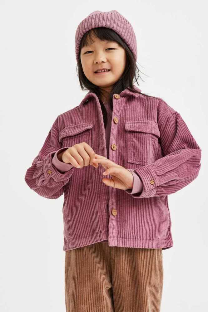 H&M Corduroy Hemd Kinder Rosa | 2196-XUNGJ